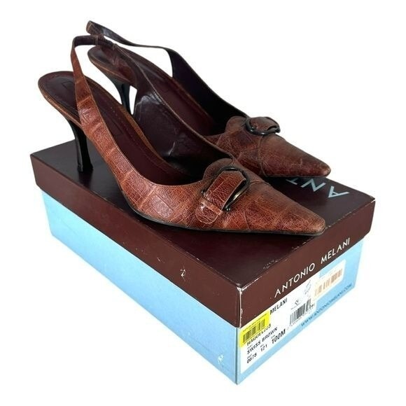 Sandales Antonio Melani Marron Taille 10M - Neuf Sans Boîte, Cuir, Plateforme